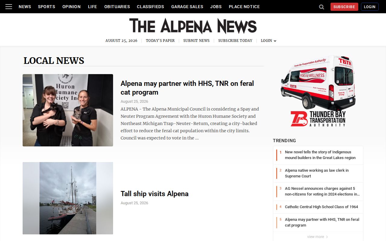 The Alpena News local crime news and blotter records
